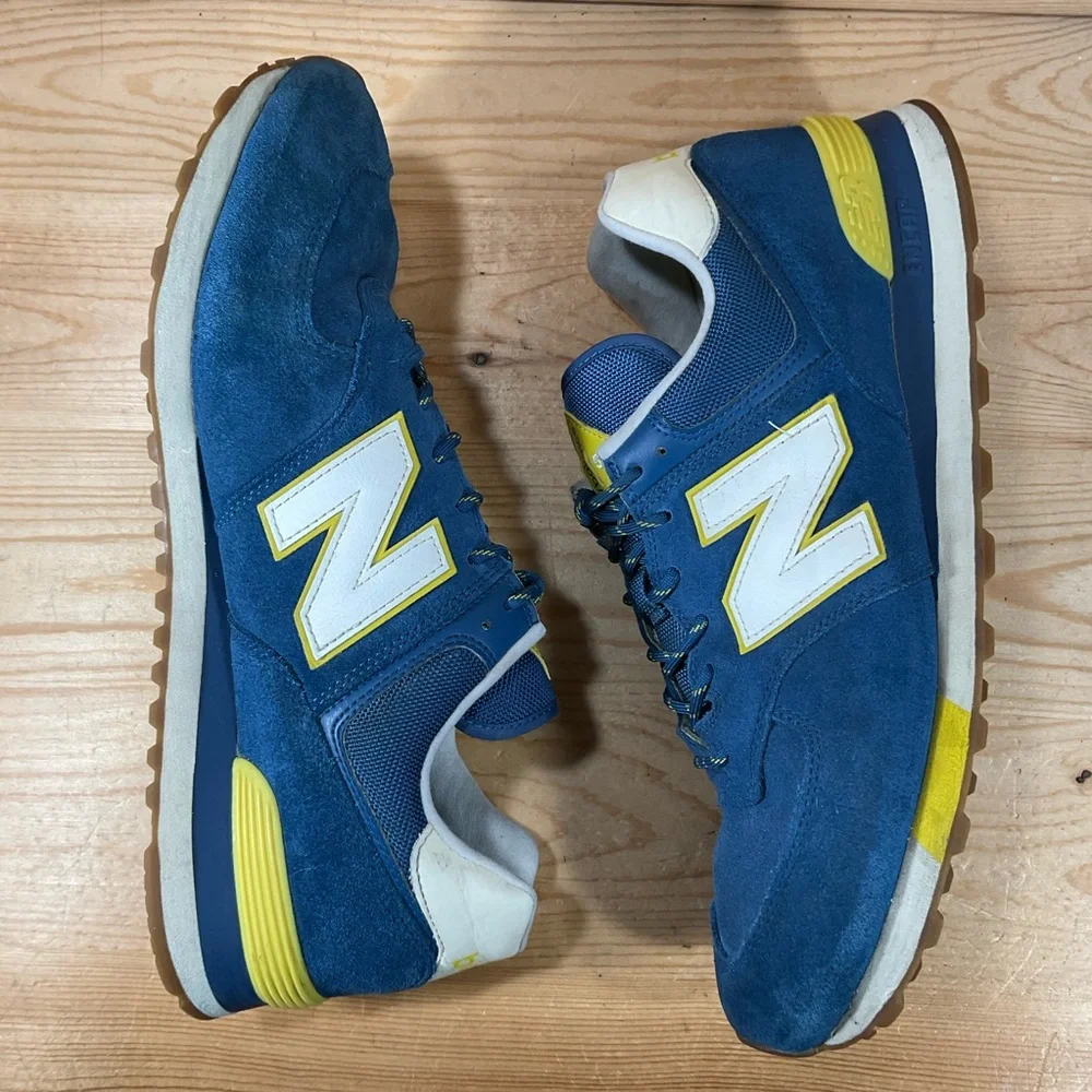 New Balance 574 Lifestyle Shoes Men’s 14 D Blue Yellow Gum Suede 2019 ML574JHP